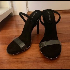 Black heels with clear strap